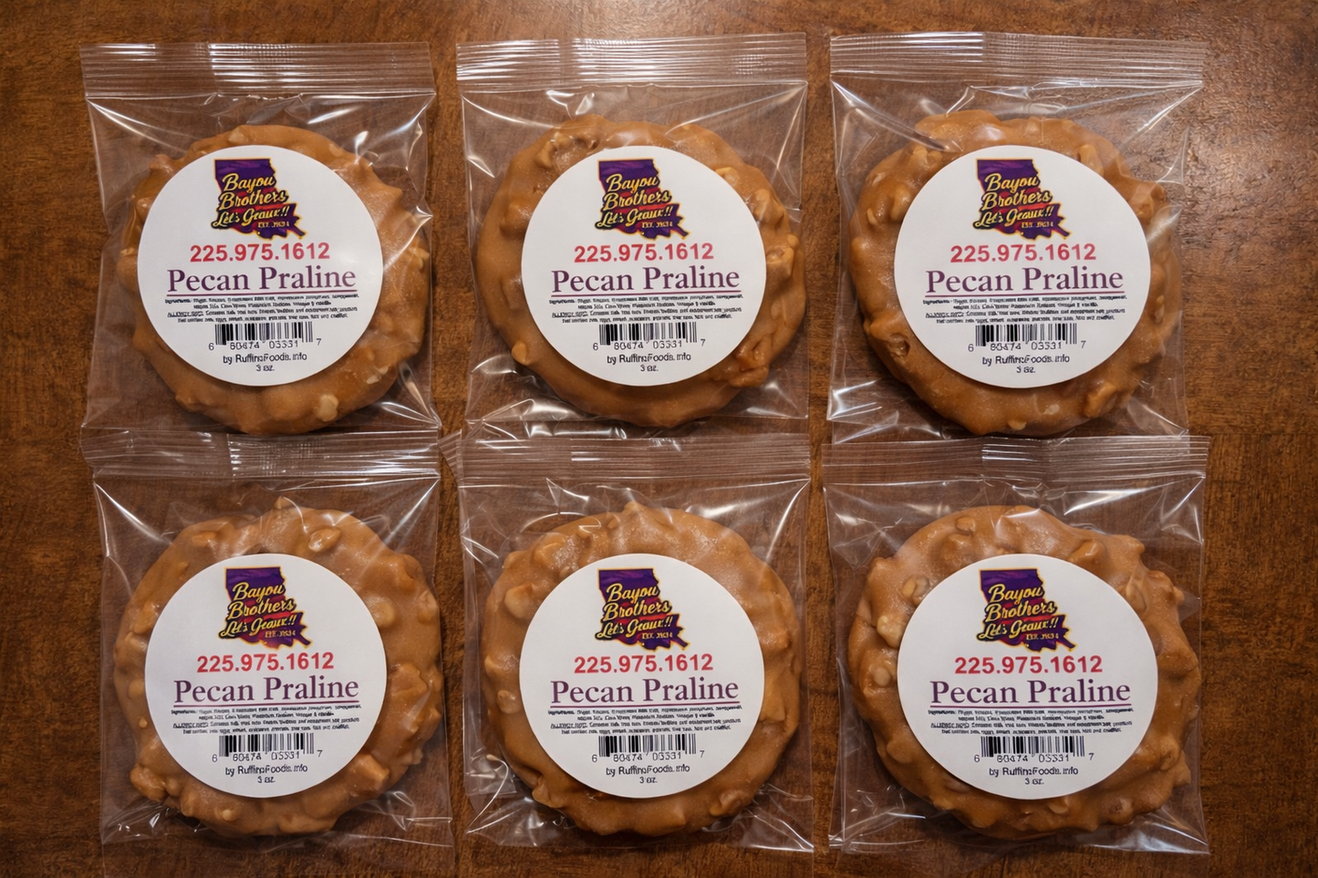 6 pack of Cajun Goodness Pralines