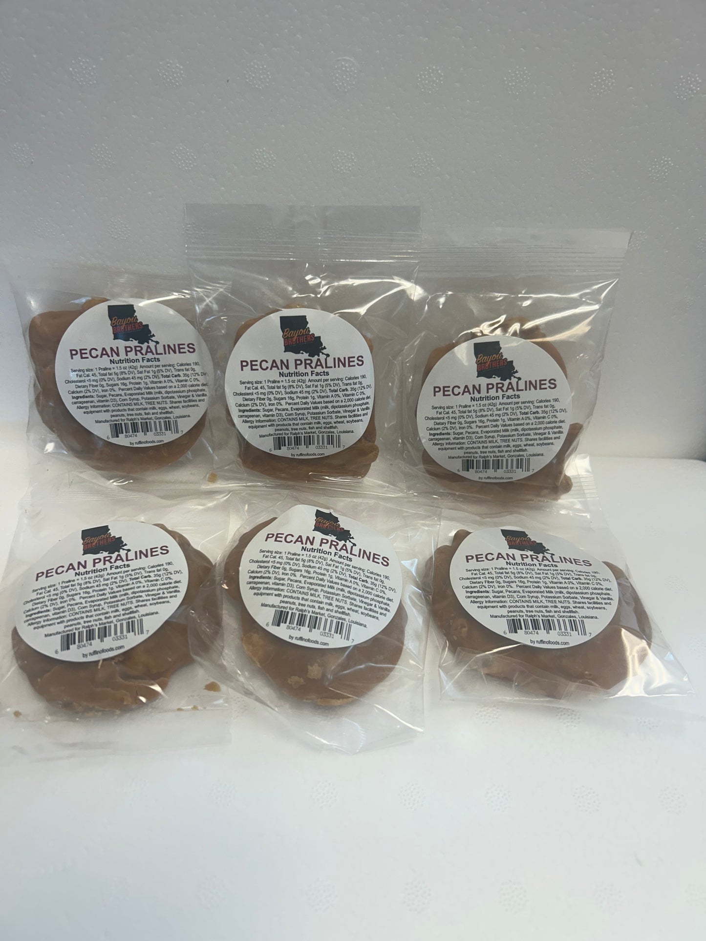 6 pack of Cajun Goodness Pralines